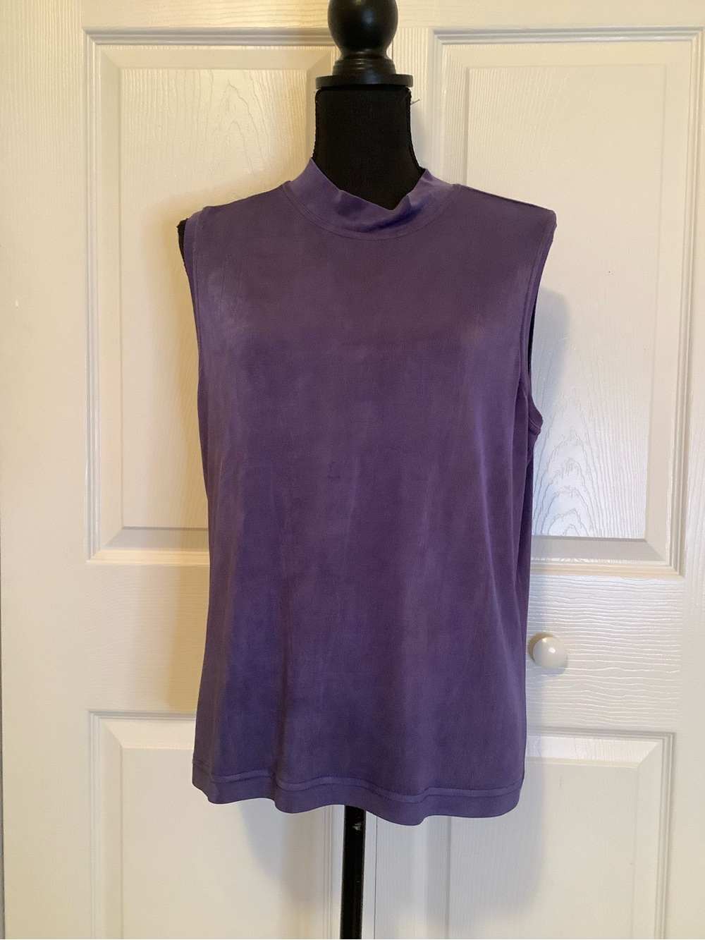 Ally Fashion Purple Sleeveless Mockneck Tank
